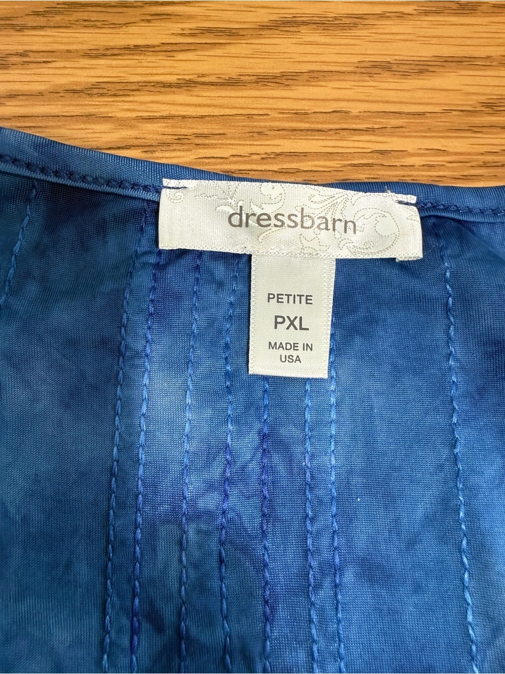 Dress Barn Shimmery Royal Blue, Cap Sleeve Extra Layer Over Tummy, Stretchy - Picture 7 of 7